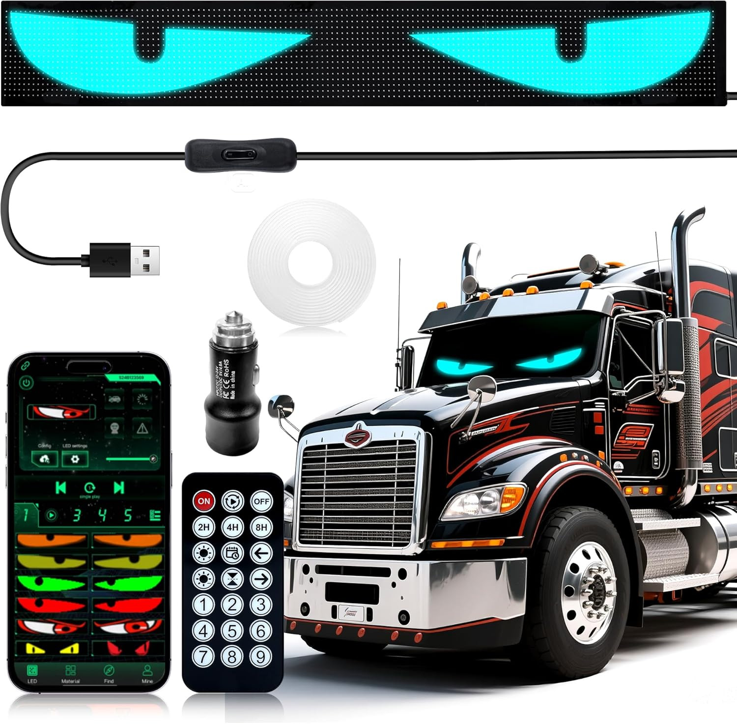 35.4"*7.56" Heavy-Duty Truck LED Devil'S Eye Light Bar - Professional Grade Prog