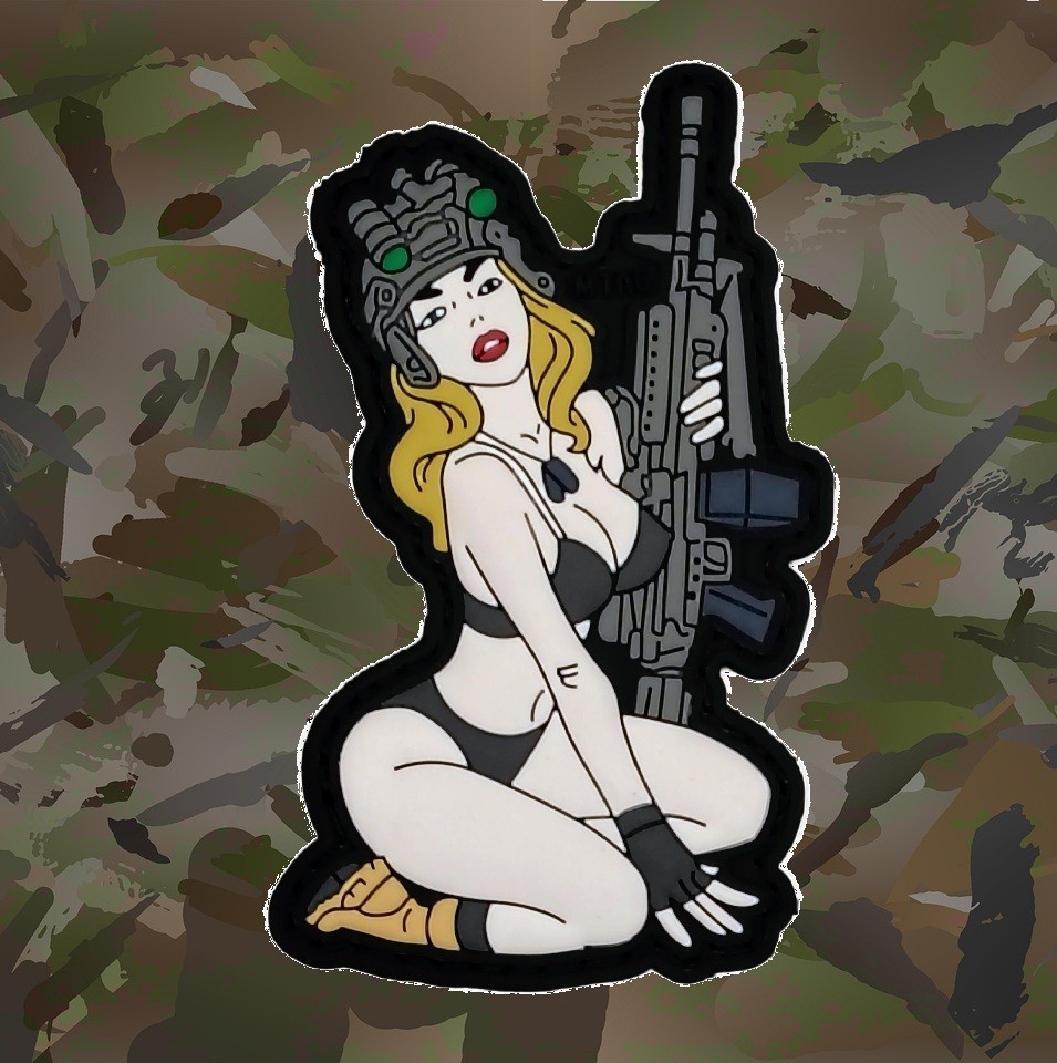 Tactical Anime Girl Morale  Military Patch PVC Pin Up Hook Loop Waifu