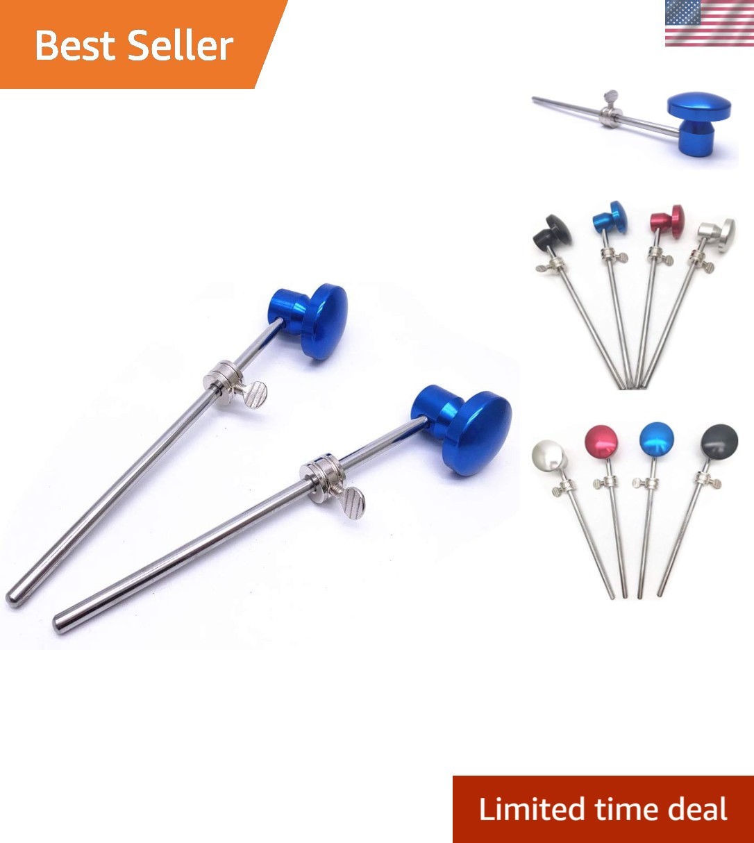 2 Pieces Bass Drum Pedal Beater Aluminum Alloy Hammer Head Percussion Instrum...