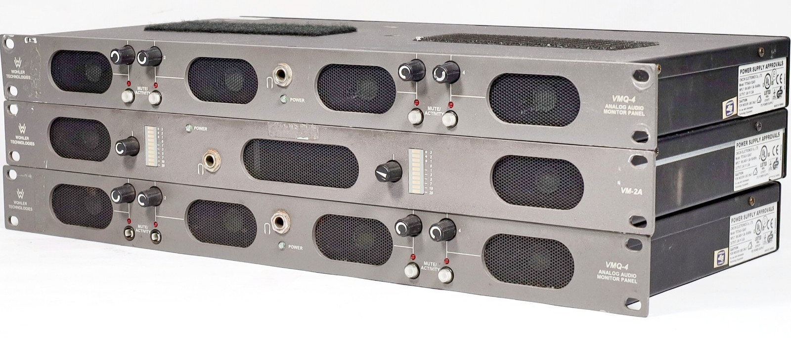 (Lot of 3) Mixed Wohler Rack Mount Audio Monitors VMQ-4 & VM-2A *READ*