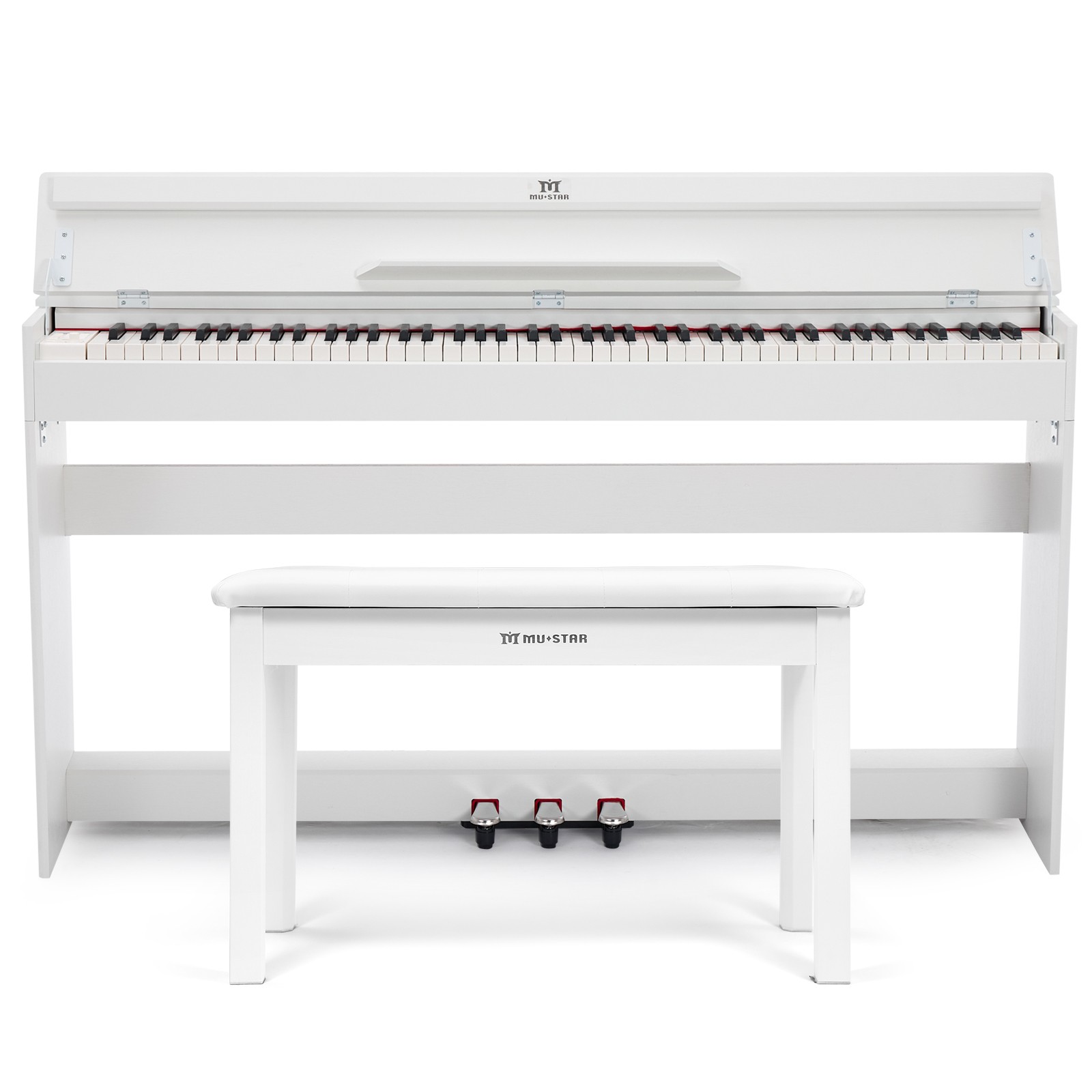 White 88Key Digital Piano Graded Hammer Action Keyboard USB/MIDI,Bluetooth,Bench