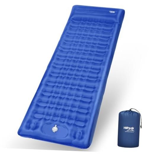 Double Sleeping Pad Self Inflating 3" Extra-Thick for 2 Person Single Blue