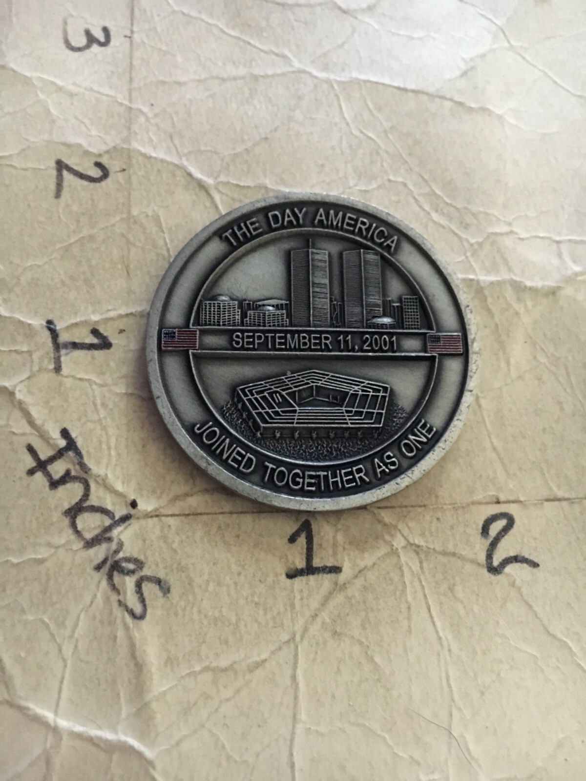 Sept. 11th, 2001 The Day America Joined Together as One Challenge Coin 6/25/25
