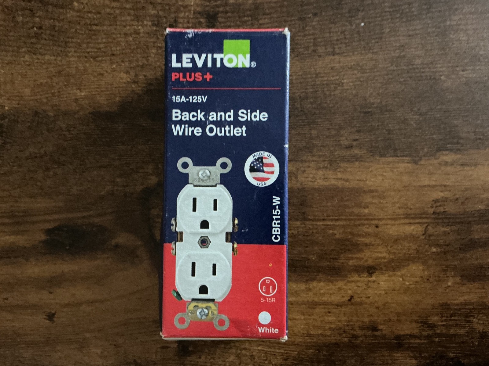 LOT OF 7 LEVITON CBR15-W 15A 125V WHITE DUPLEX OUTLETS BACK & SIDE WIRE -USA MFG