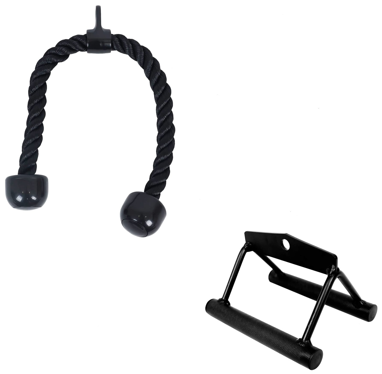 Fitvids Tricep Press Down Cable Attachment, LAT Pulldown Regular, Black