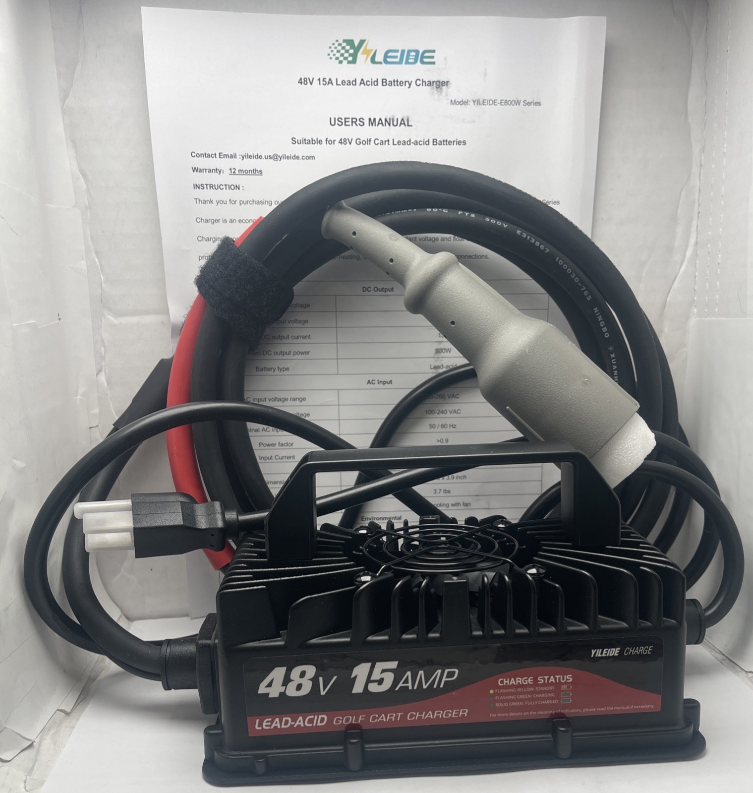 YILEIDE 15 Amp 48 Volt Golf Cart Battery Charger For Yamaha G19-G22 Carts