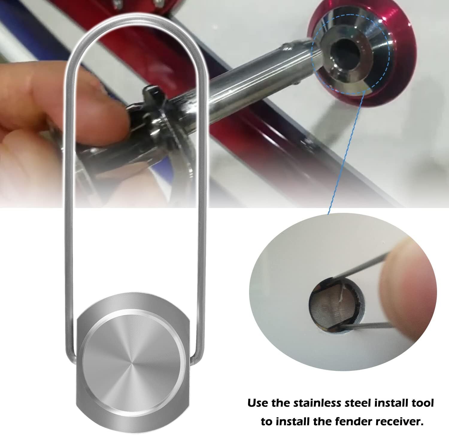 Boat 3/8" Stainless Steel Installer Tool Quick Release Fender Receiver Holder