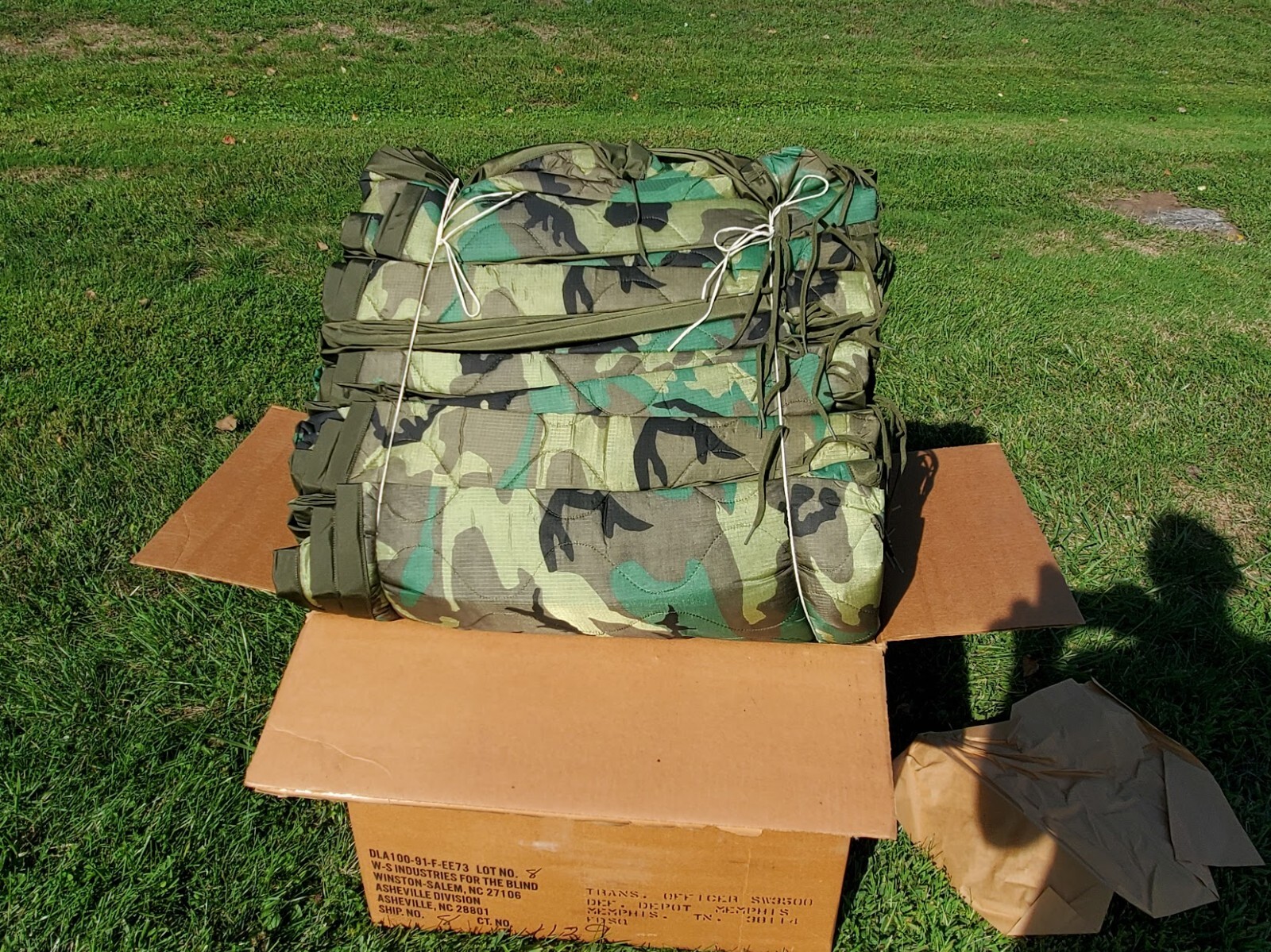 1990's New US Military Surplus USGI GI Woodland Camo Poncho Liner WOOBIE Blanket