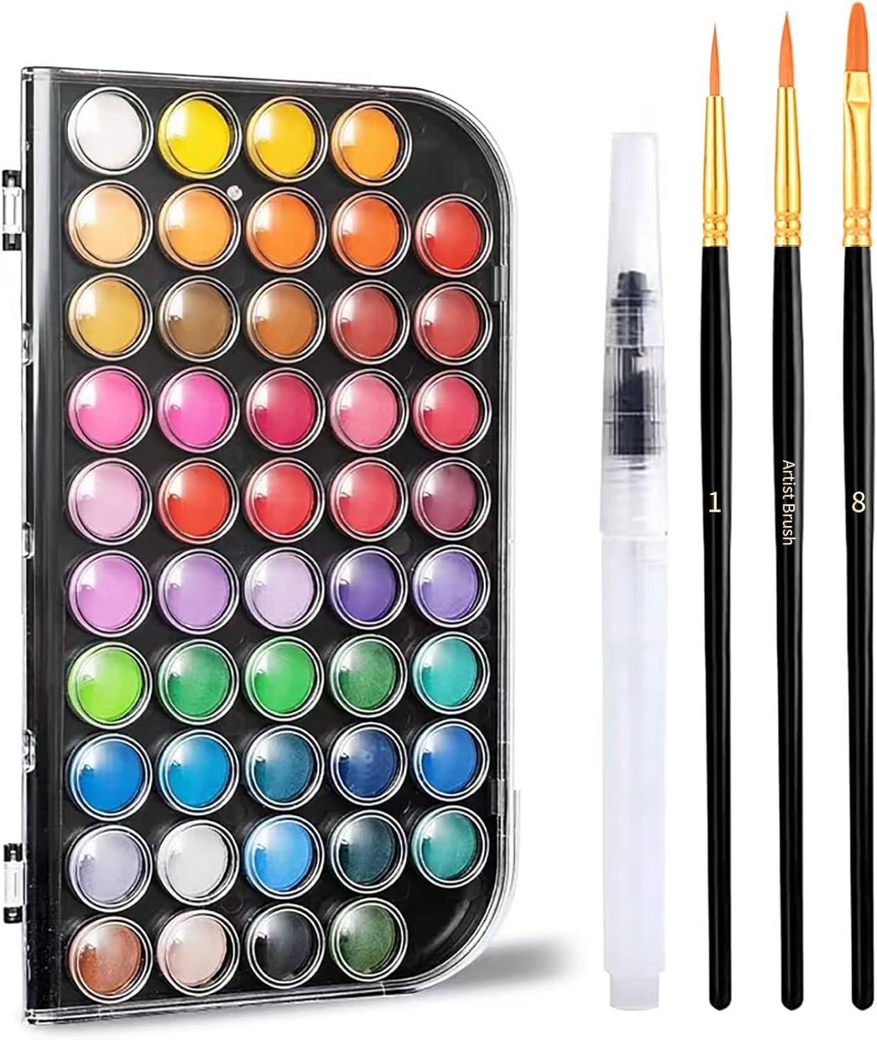 Watercolor Paint,48 Colors Washable 1 Ounce (Pack of 1), Black