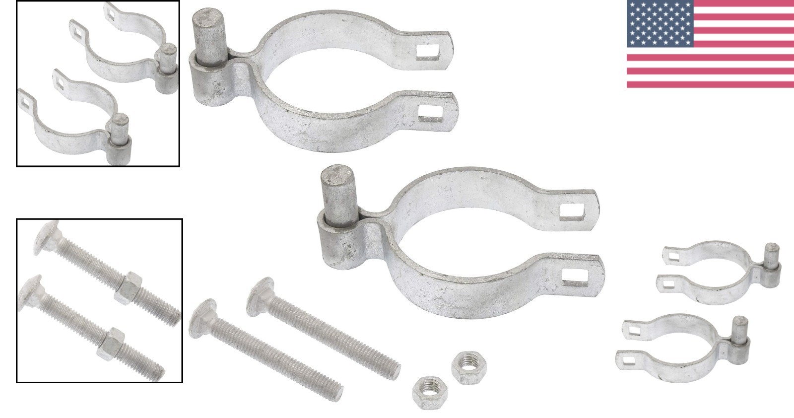 Secure 3" Chain Link Gate Hinges - Heavy-Duty Steel with Mounting Hardware