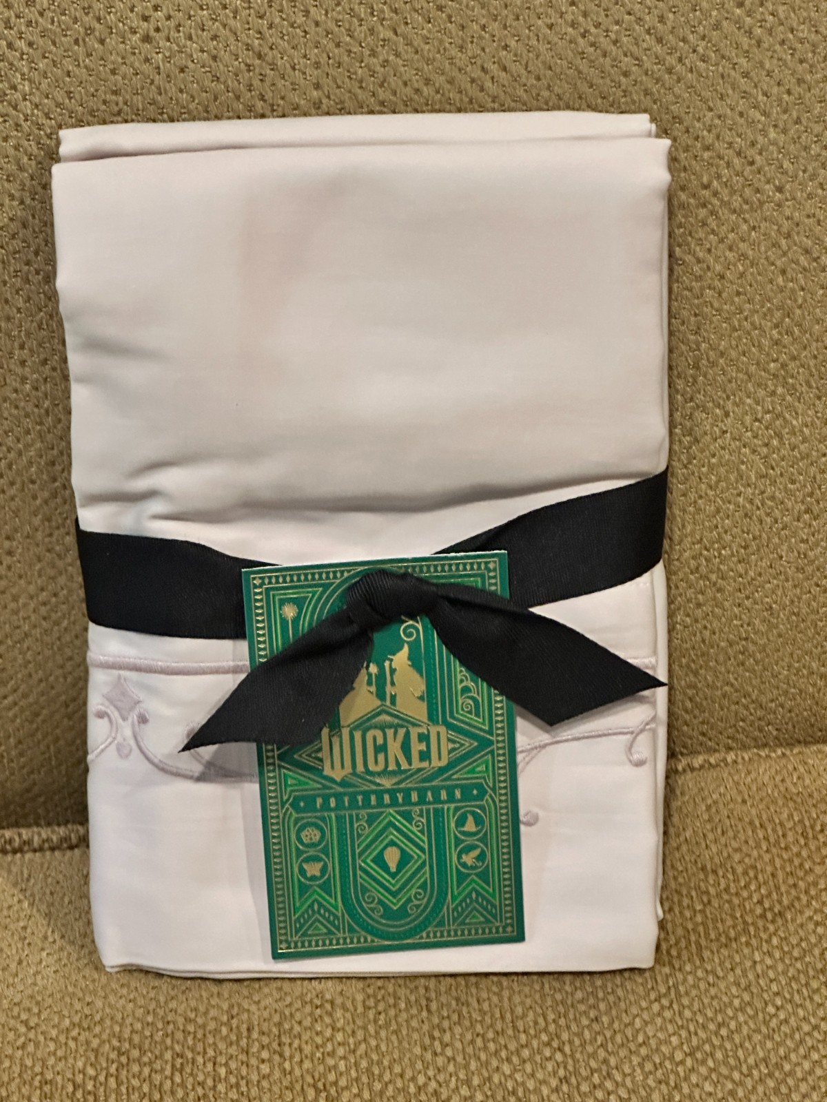 Pottery Barn Wicked Embroidered Sateen STANDARD PINK Pillowcases Set of 2 NEW
