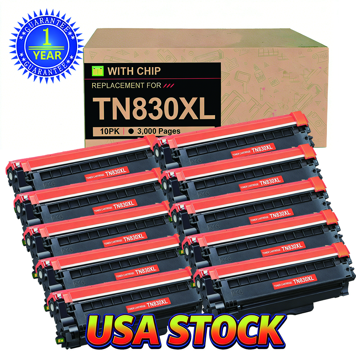 Compatible Brother TN830XL Toner DR830 Drum Set Fits HL-L2405W MFC-L2760DW Lot