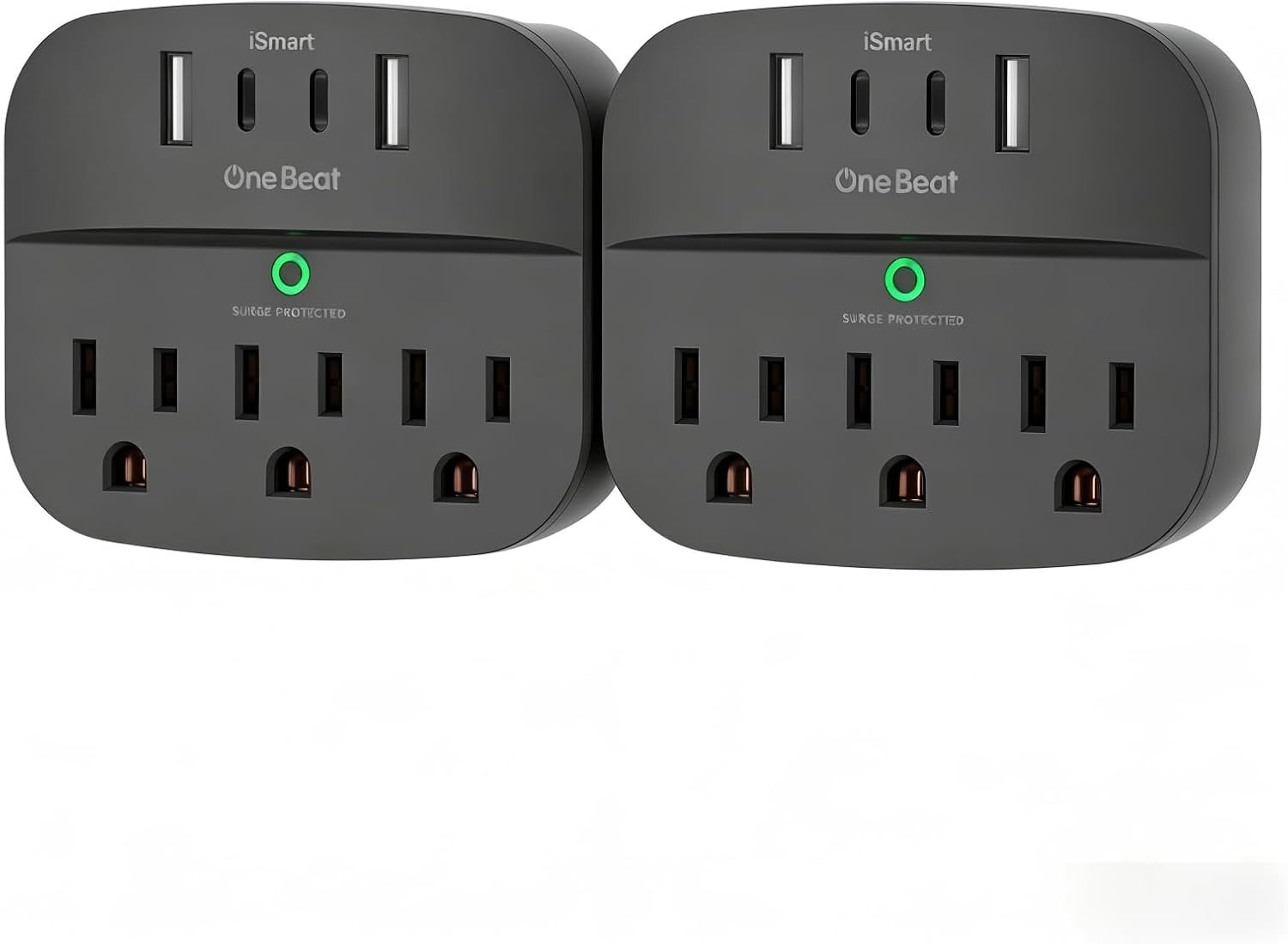 2 Pack Multi Plug Outlet Splitter with Usb,Surge Protector Outlet Extender with