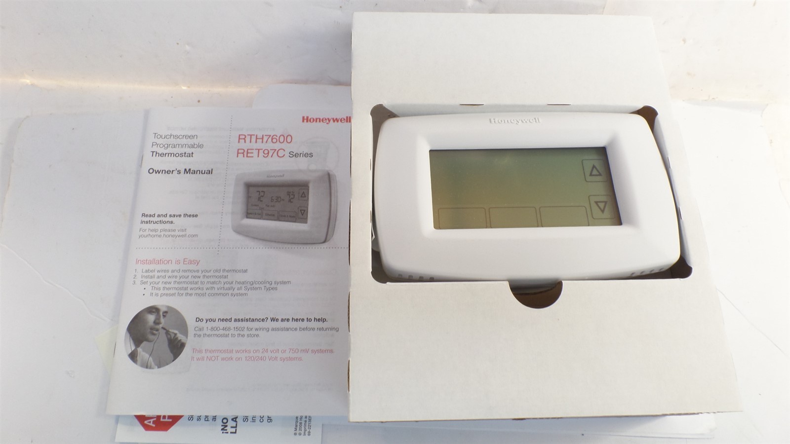 HONEYWELL RTH7600D HOME 7-DAY PROGRAMMABLE THERMOSTAT WITH TOUCHSCREEN DISPLAY