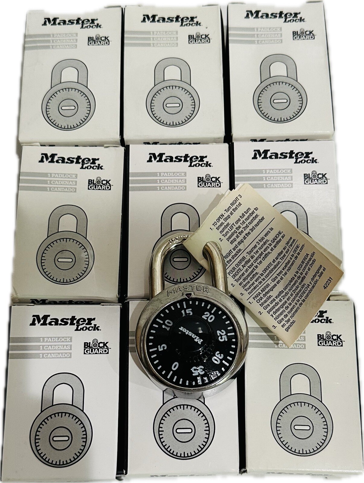 1 Lock Master Lock 1502 Combination Padlock 1-7/8IN Wide 3/4IN Tall Shackle