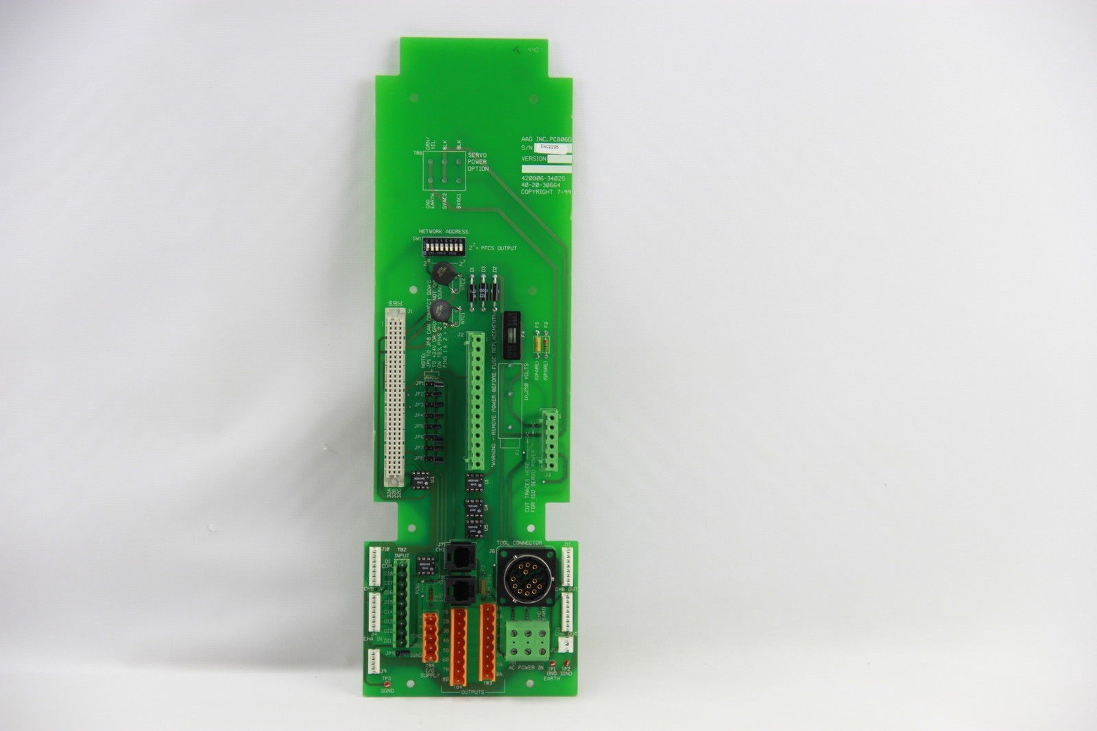 AAG INC. PC806D PCB Backplane Circuit Board 420806-34025 Tool Controller - NEW