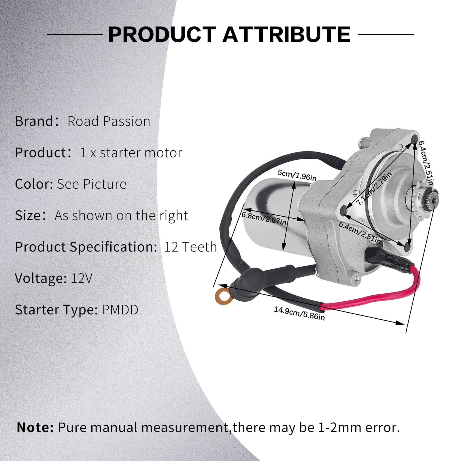 Road Passion 3 Bolt Starter Motor for 50cc 70 cc 90cc 100 cc 110cc 125 cc Dir...