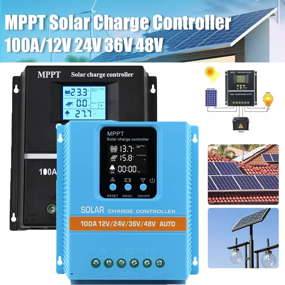 100A MPPT Solar Charge Controller 12V/24V/36V/48V Battery PV Regulator 4800W USB