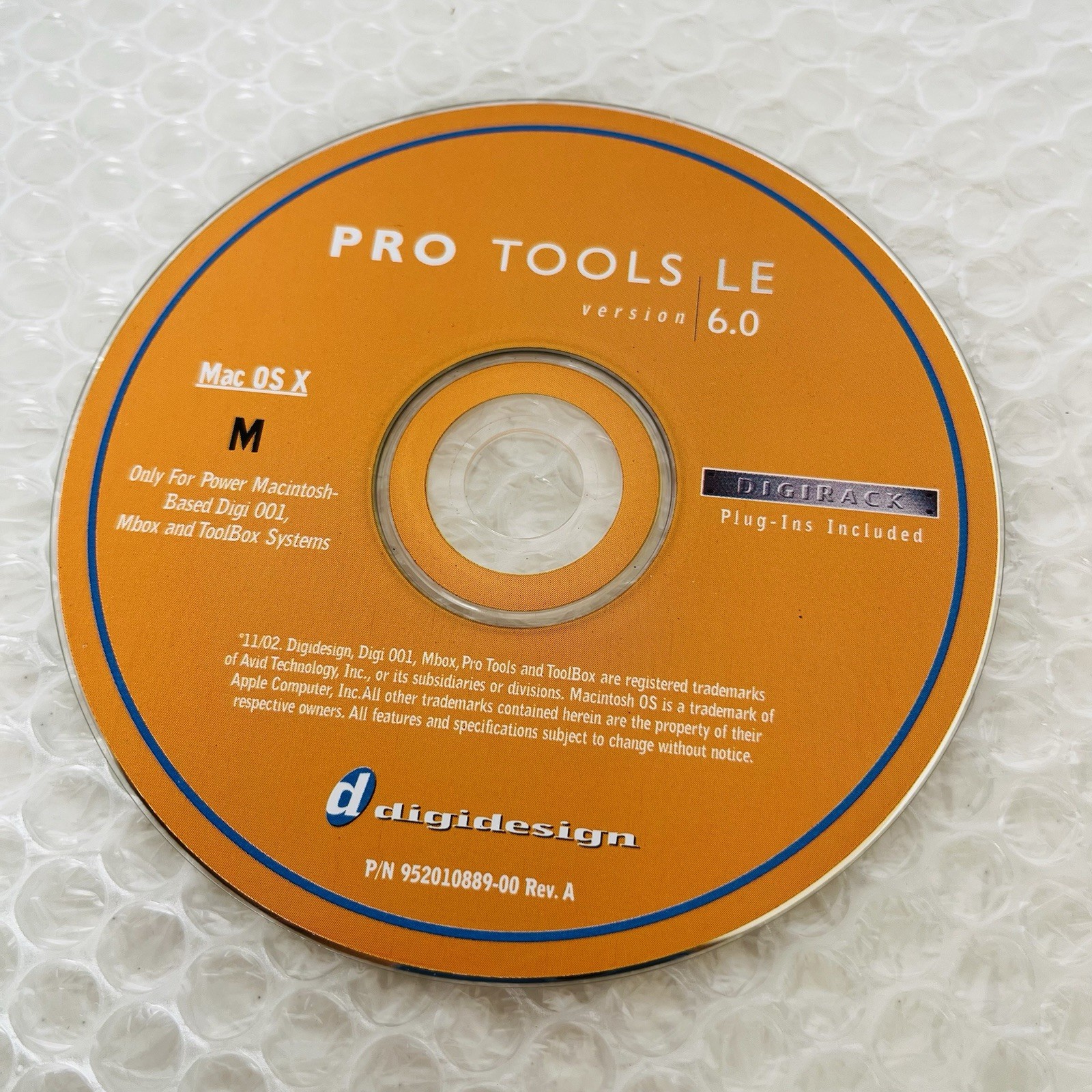 Pro Tools LE Version 6.0 Software: Avid Digidesign 2002 MAC Install DISC ONLY