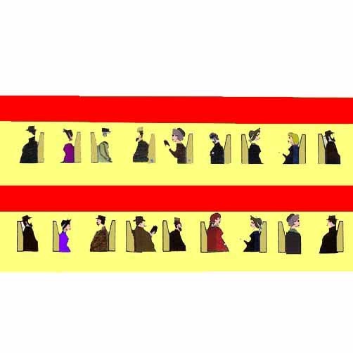 AMERICAN FLYER Red Curtain FRANKLIN 40/50 PASSENGER CARDSTOCK WINDOW SILHOUETTES