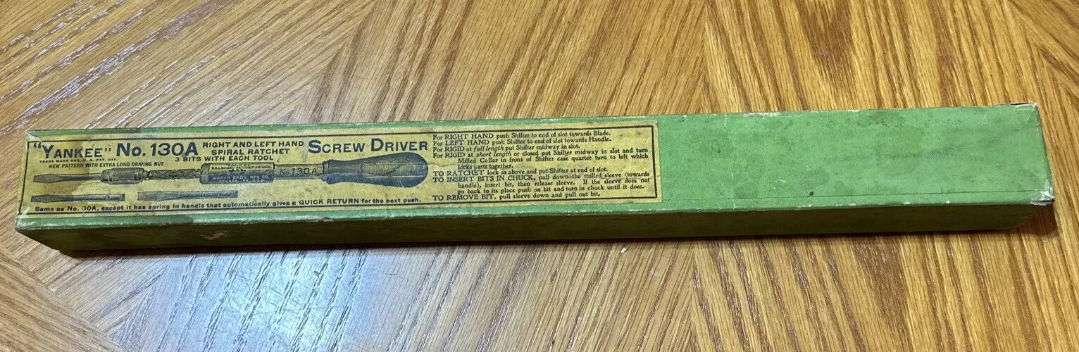 Orig. Box North Bros. Yankee No. 130 A Spiral Ratchet Drive Screwdriver 1944