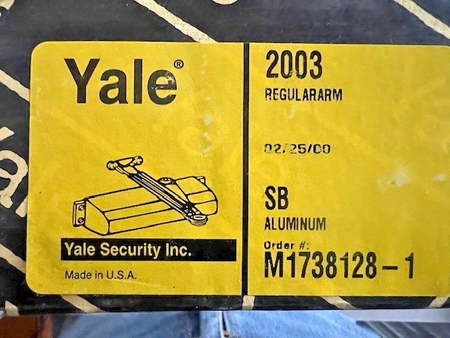 YALE ACCENTRA 2003 LIGHT COMMERCIAL DOOR CLOSER  ALUM  SAME AS NORTON 1703