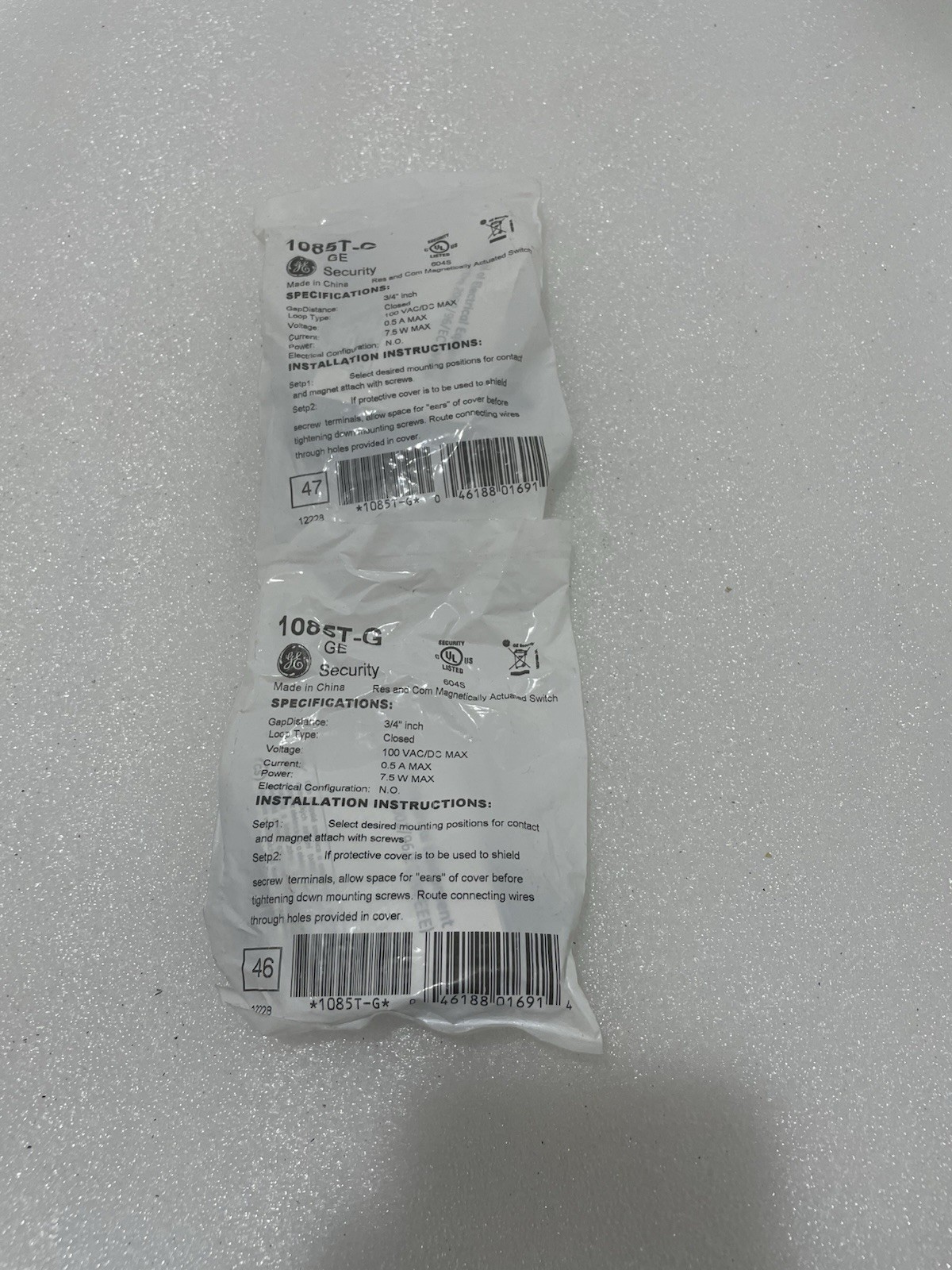 GE Security 1085T-G Gray Surface Mount Contact New Lot Of 2!!