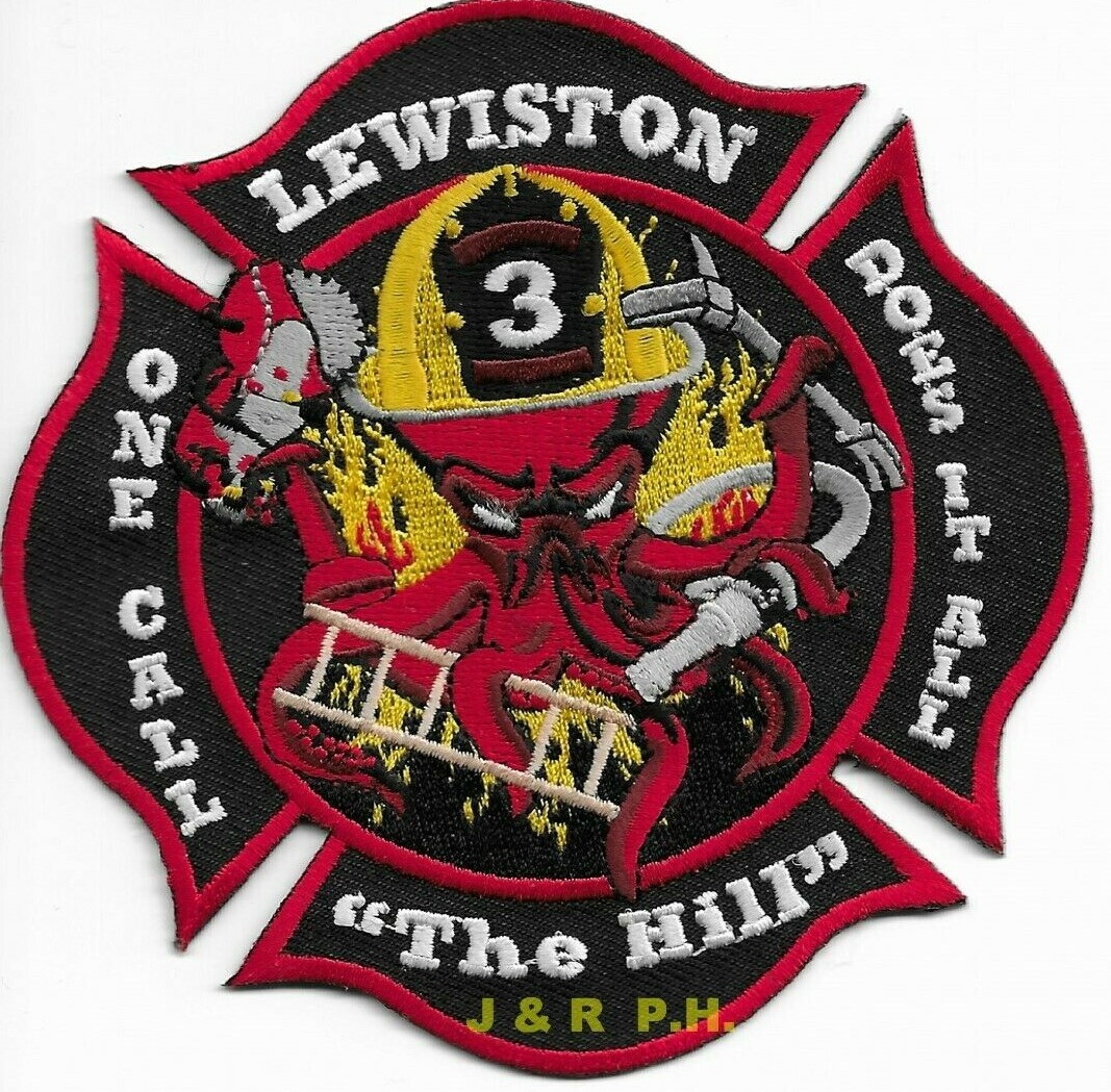 *NEW*  Lewiston  Station - 3 "The Hill", Maine (4.5" x 4.5" size) fire patch