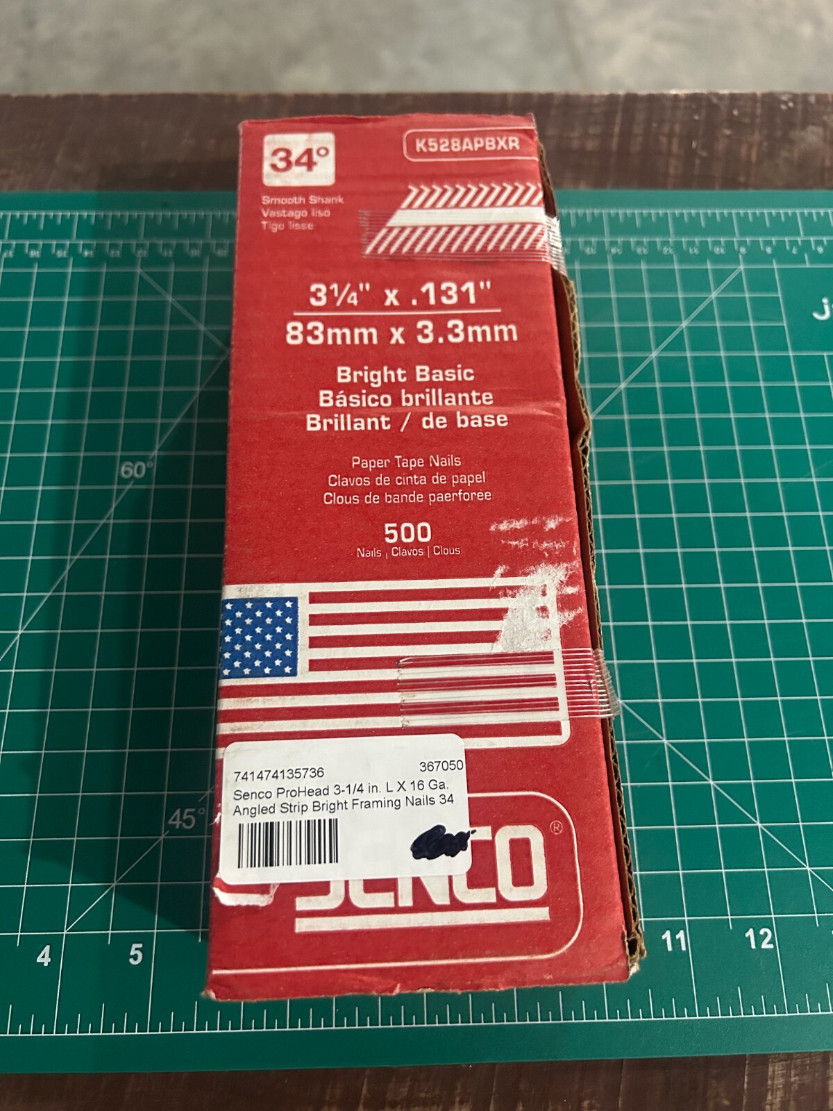 NEW Senco K528APBXR 16 ga. Steel Smooth Shank Angled Strip Framing Nail 3-1/4"