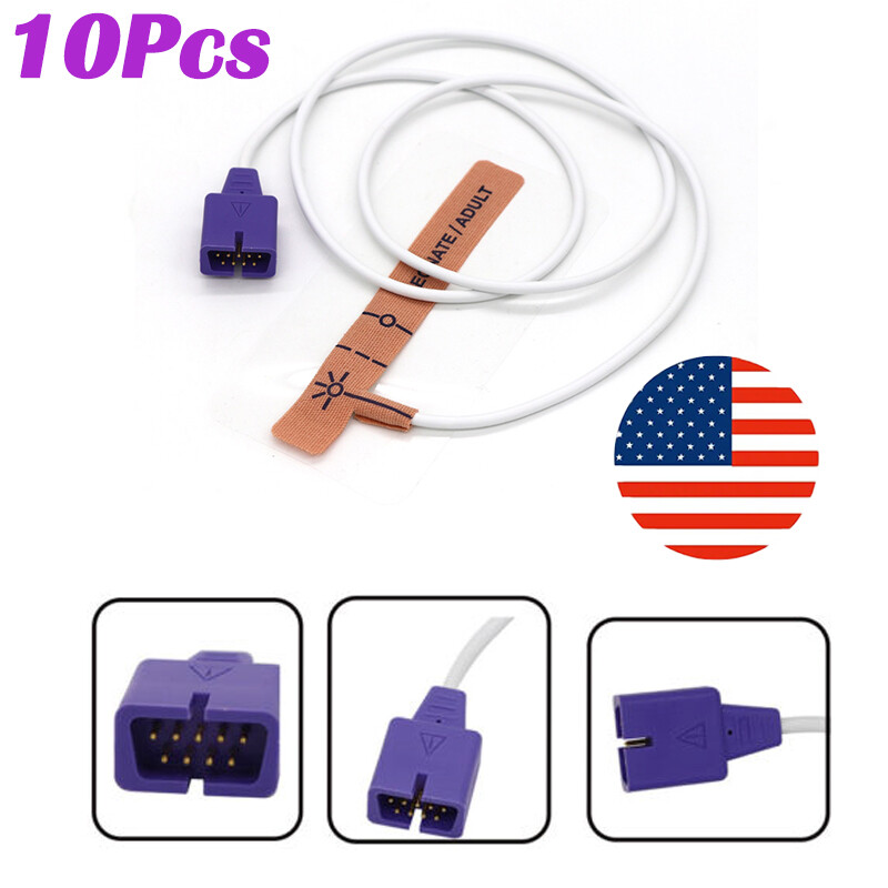 US 10PCS 9Pin Fit For Nellcor MAX-A MAX-P MAX-I Pulse Oximeter SpO2 sensor Probe