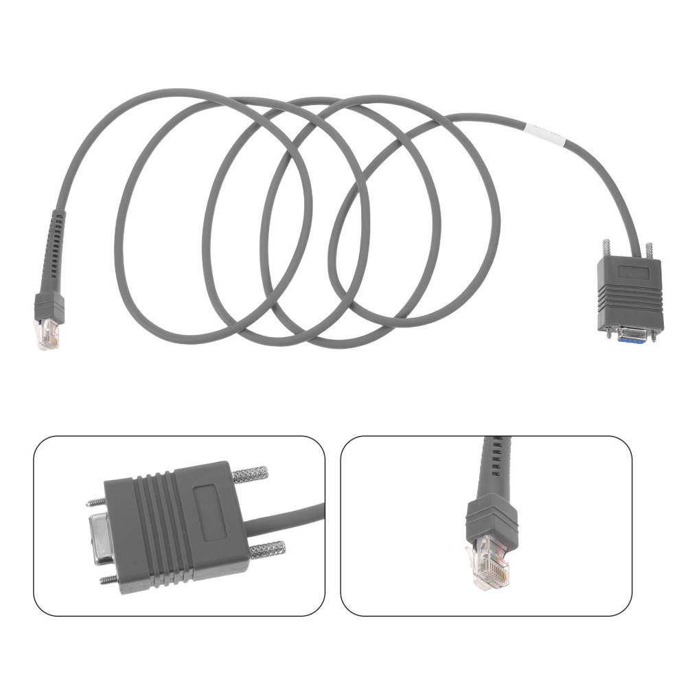 Reusable Grey Barcode Scanner Cable for Pos Systems Straight Cable