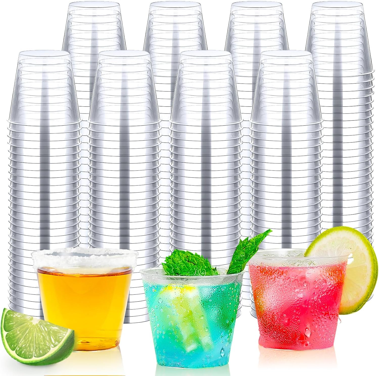 Shot Glasses, 500 Counts 1OZ. Disposable Plastic, Clear, Crack Proof, 1.0 Ounces