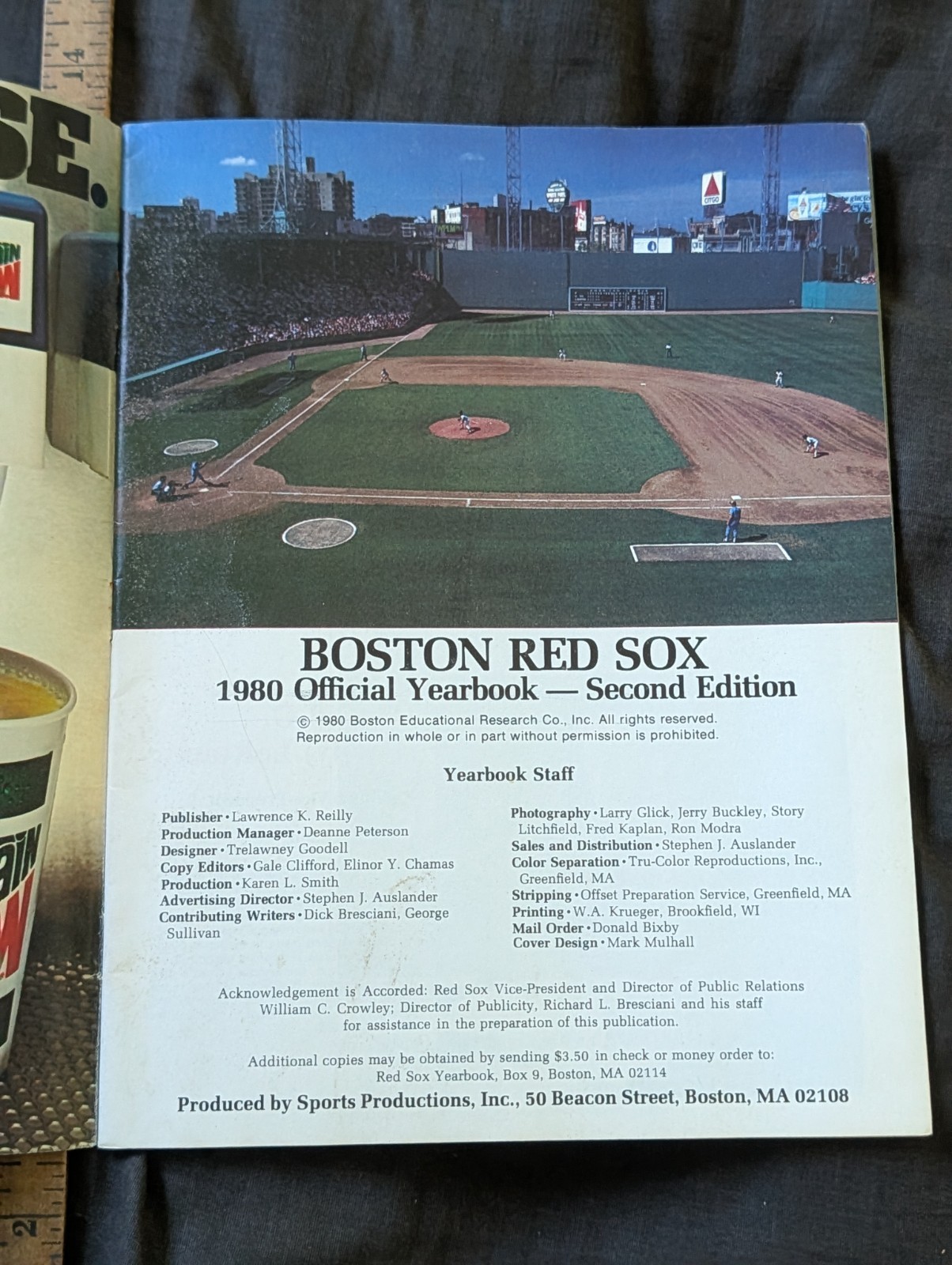 1980 Redsox souvenir baseball program