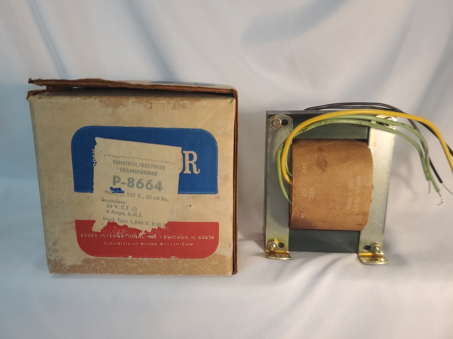 Essex Stancor Control/Rectifier Transformer P-8664 Vintage 24V 6Amps 50-60Hz USA
