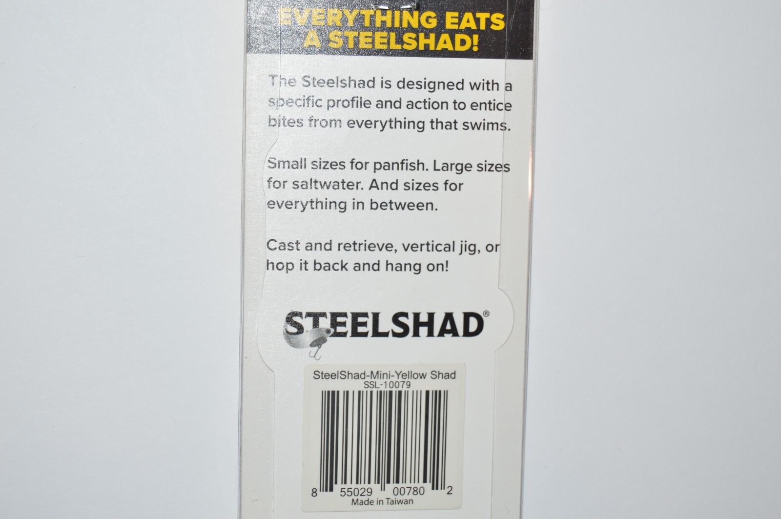 steelshad mini blade bait vibrating 1/4oz yellow shad 1.75" cast jig or hop lure