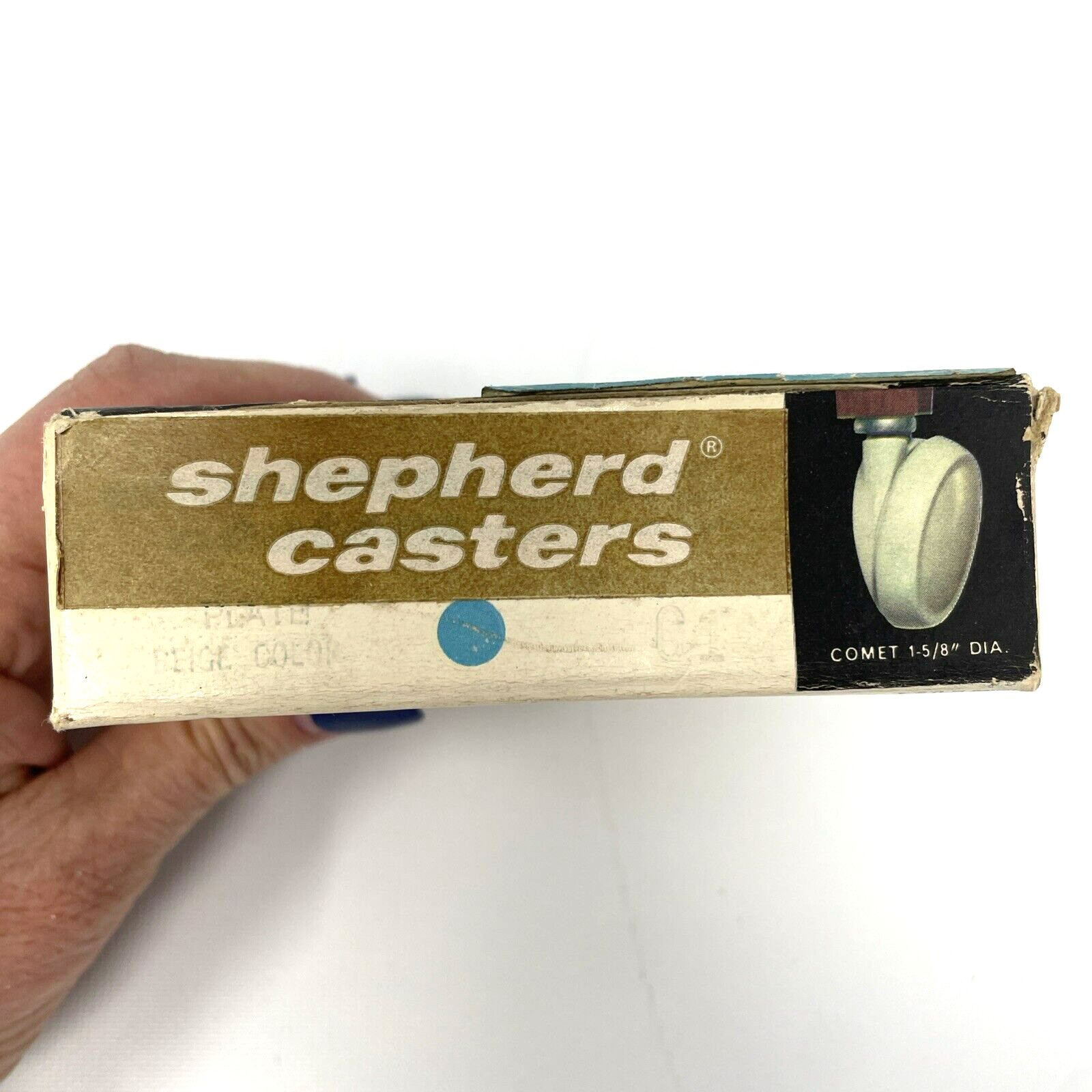 Vintage Shepherd Casters Comfort 1 5/8" Beige with Plates Set of 4 June Lockhar