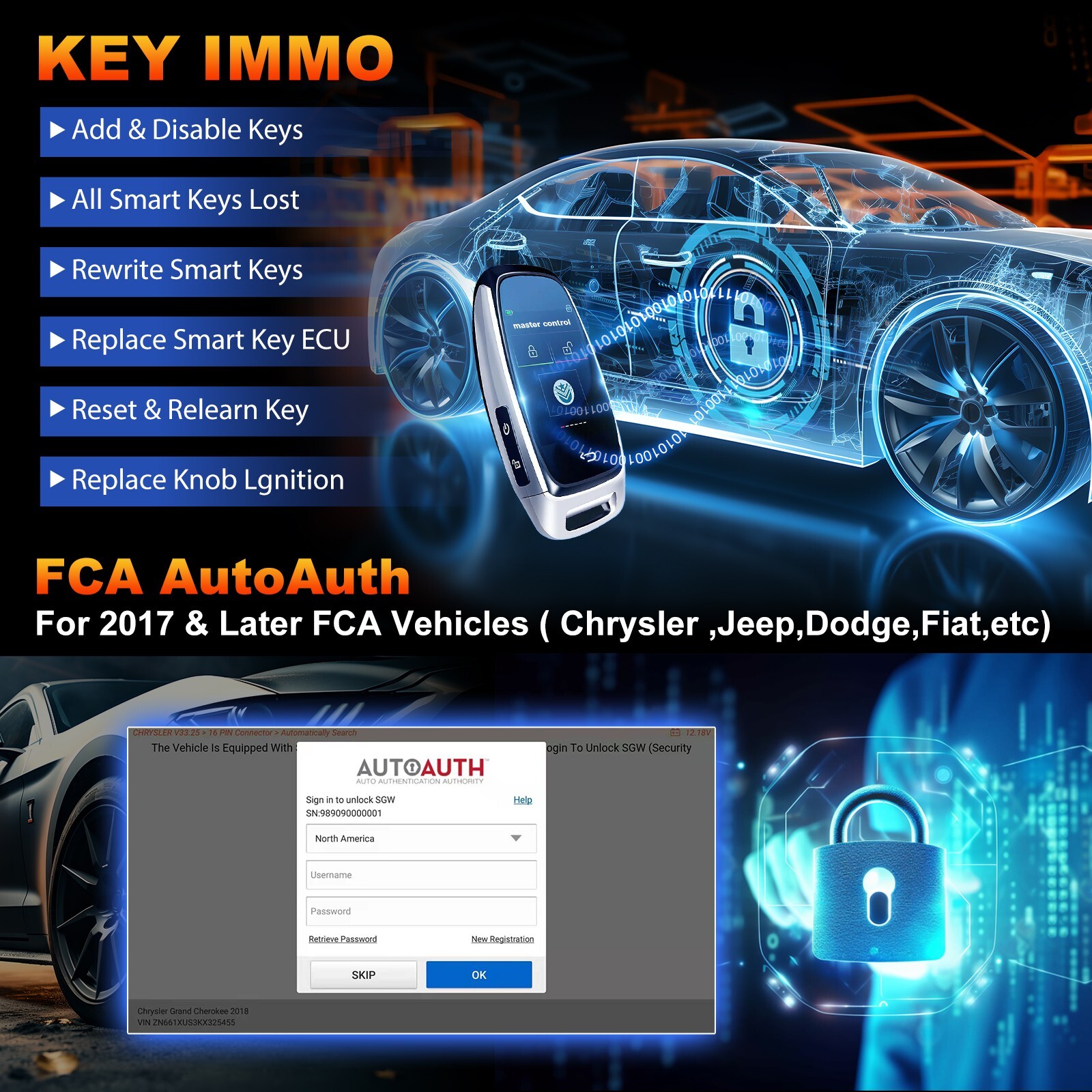 LAUNCH X431 Creader Elite 2.0 FGC Coding Scanner Diagnostic for Ford/GM/Chevy