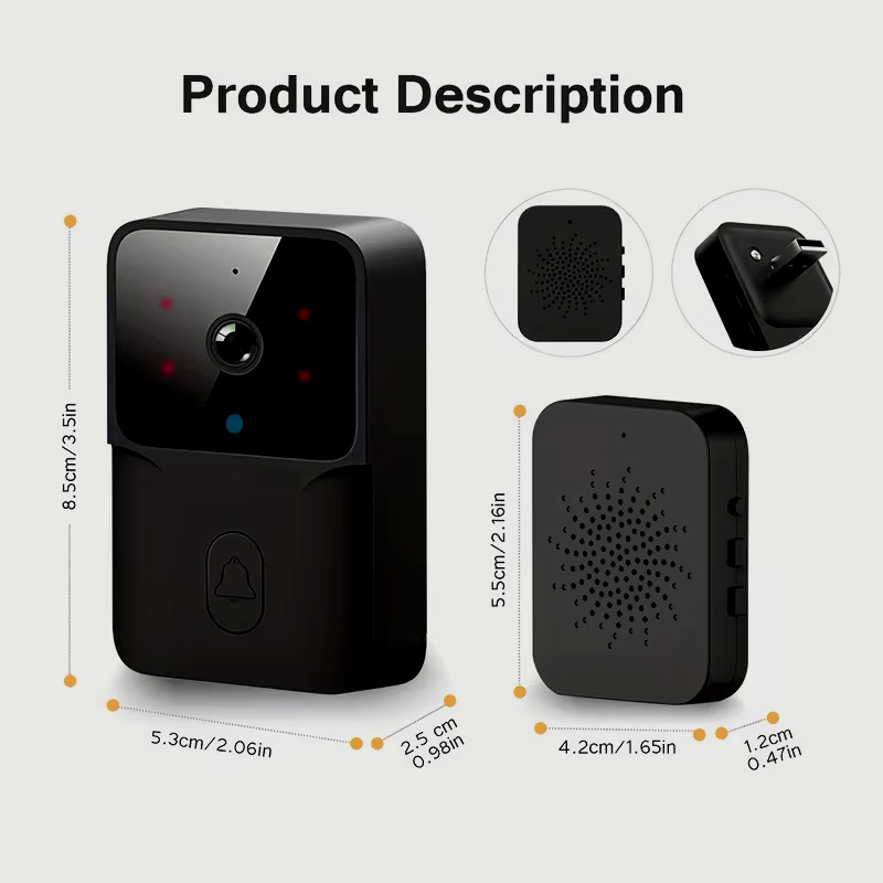 Wireless WiFi Video Doorbell Smart Phone Door Ring Intercom Security Camera Bell