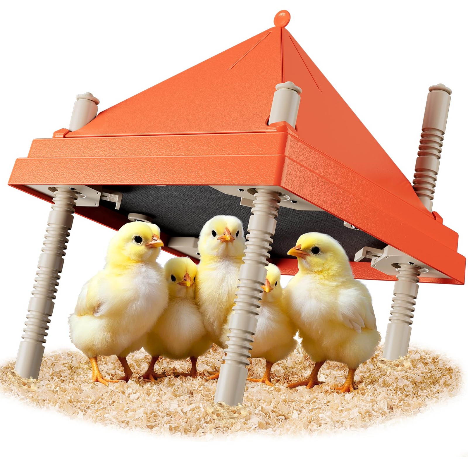 Chick Brooder Heating Plate 10" x 10" with Anti-Roosting Cone, Stepless Adjus...