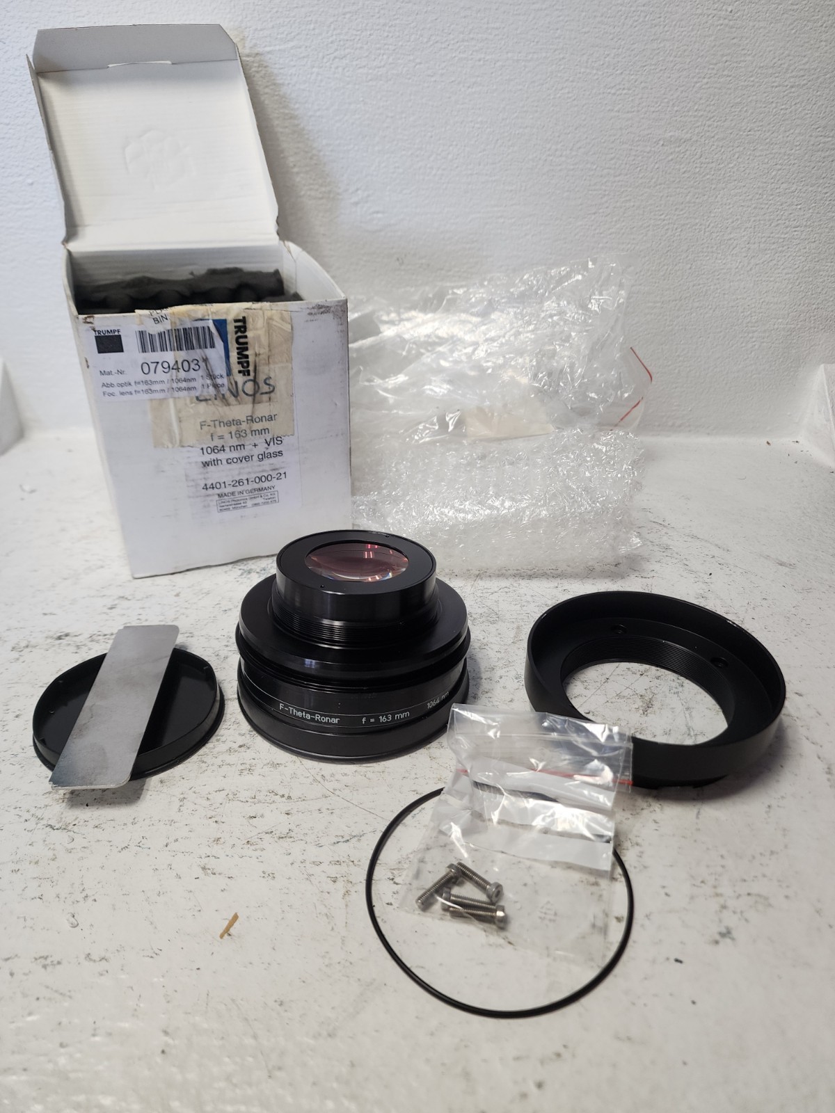 LINOS F-Theta-Ronar Laser Scanning Lens 4401-261-000-21 New 163mm 1064mm