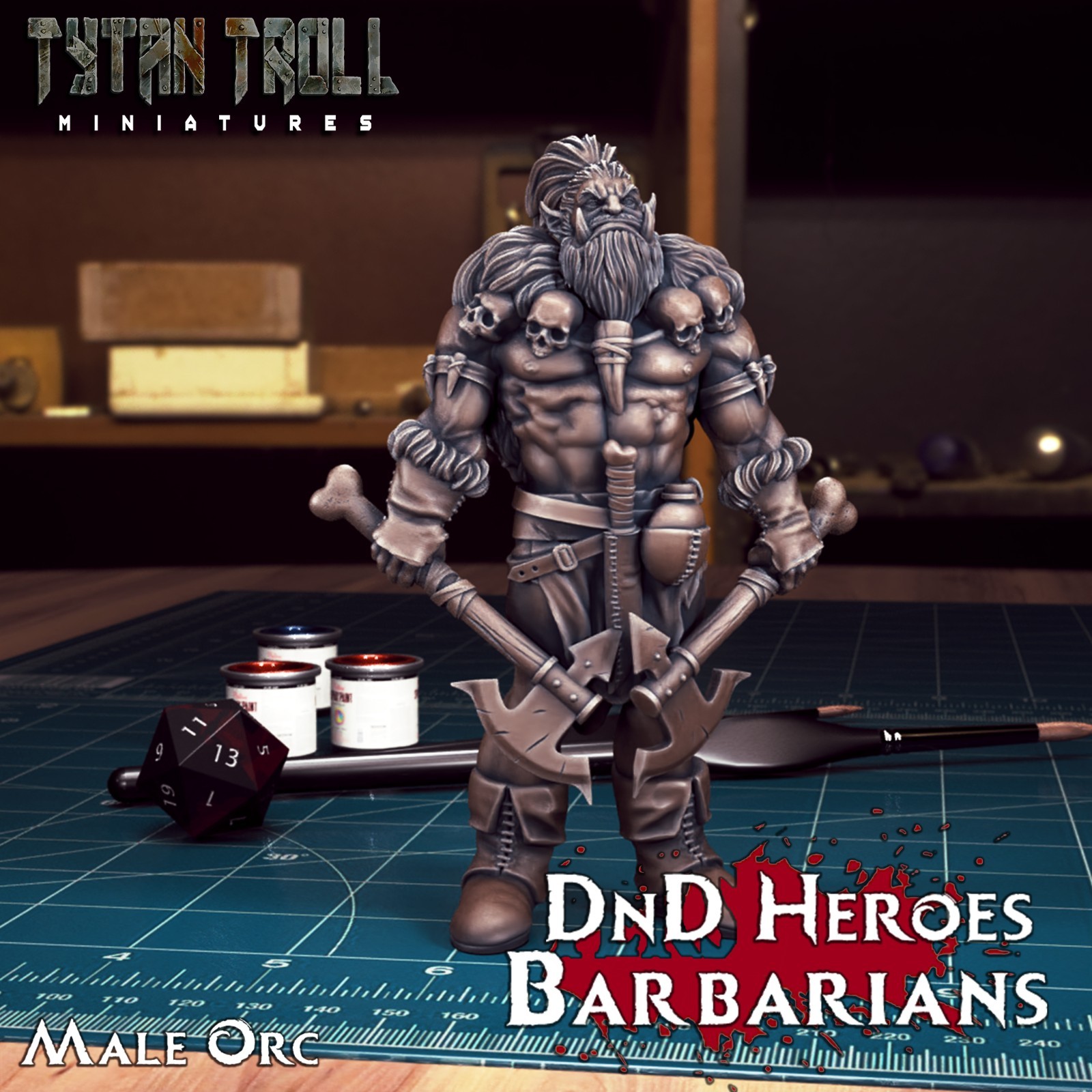 Dungeons & Dragons - Playable Character Male Orc - Barbarian, Fighter