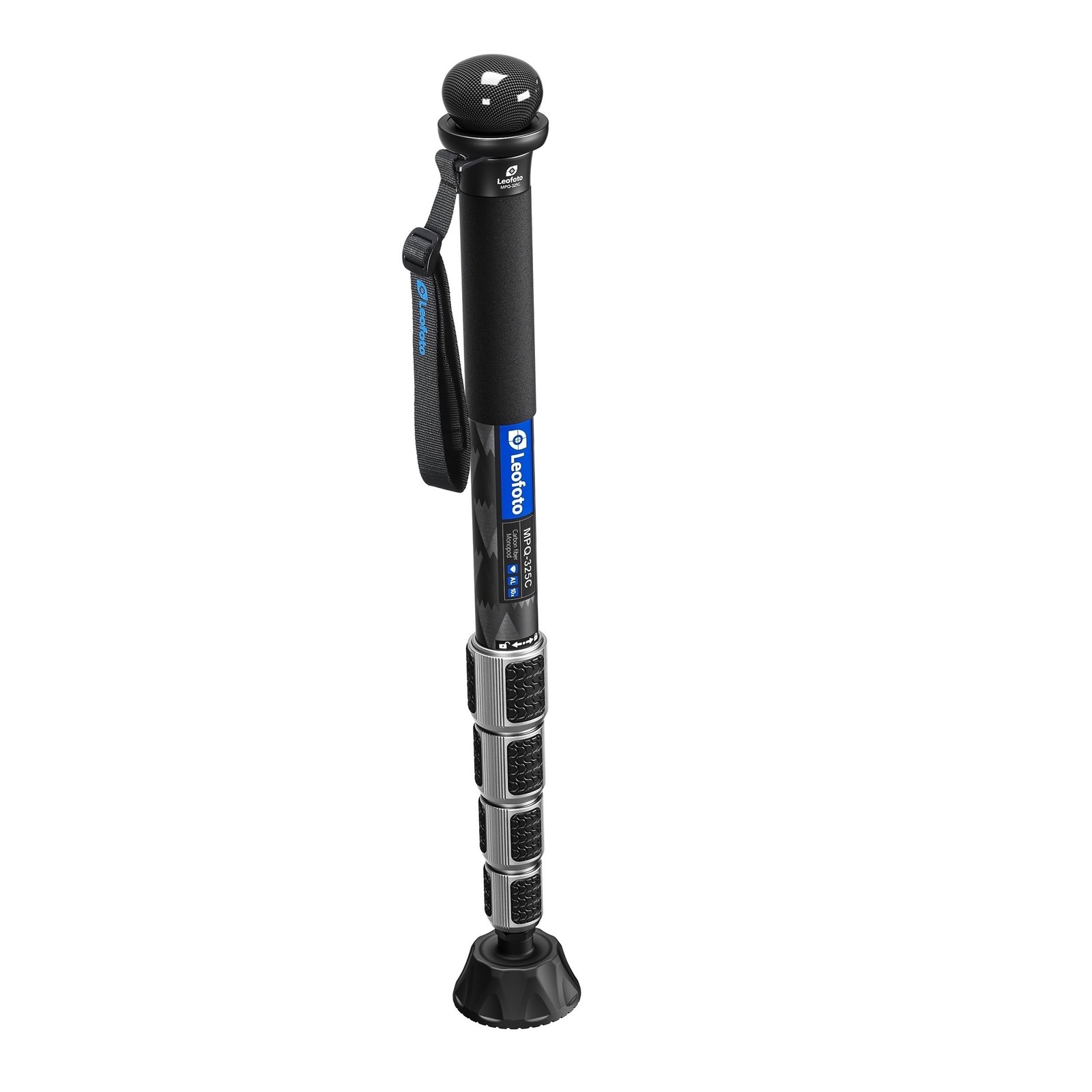 Leofoto MPQ-325C Premium Carbon Fiber Monopod Kit SC-70 Foot CHG-01 Handle Black