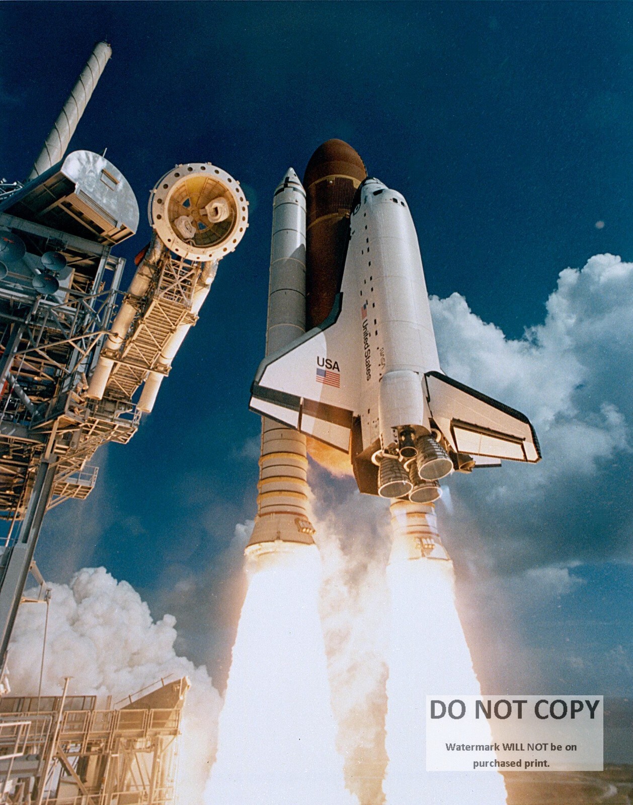 MAIDEN LAUNCH OF SPACE SHUTTLE ATLANTIS IN 1985 - 8X10 NASA PHOTO (EP-269)