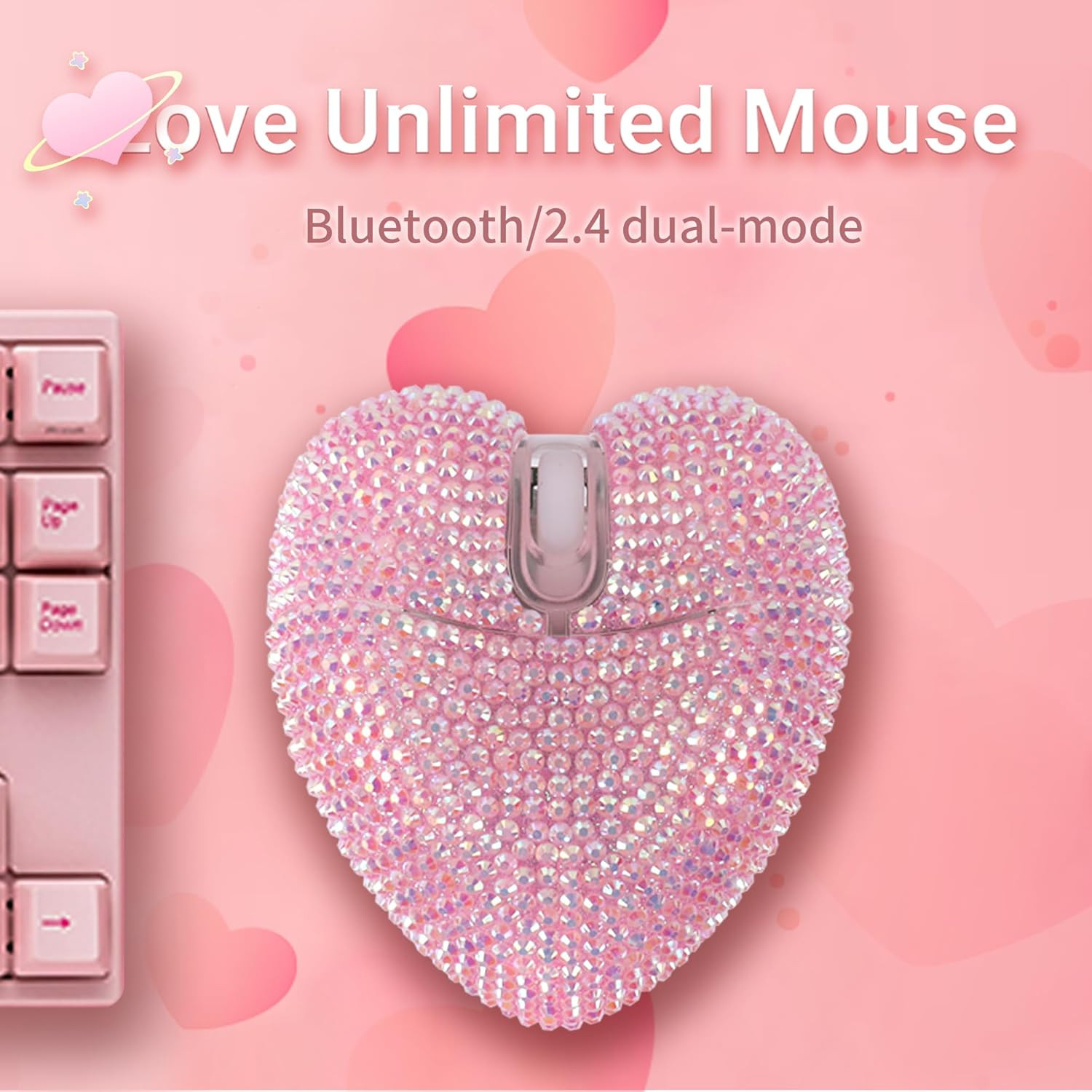 Wireless Bluetooth Mouse, Rechargeable Silent and Stylish Heart-Shaped Mouse ...