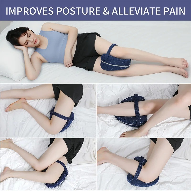 Memory Foam Knee Pillow for Side Sleepers Sciatica Hip Joint Back Pain Relief