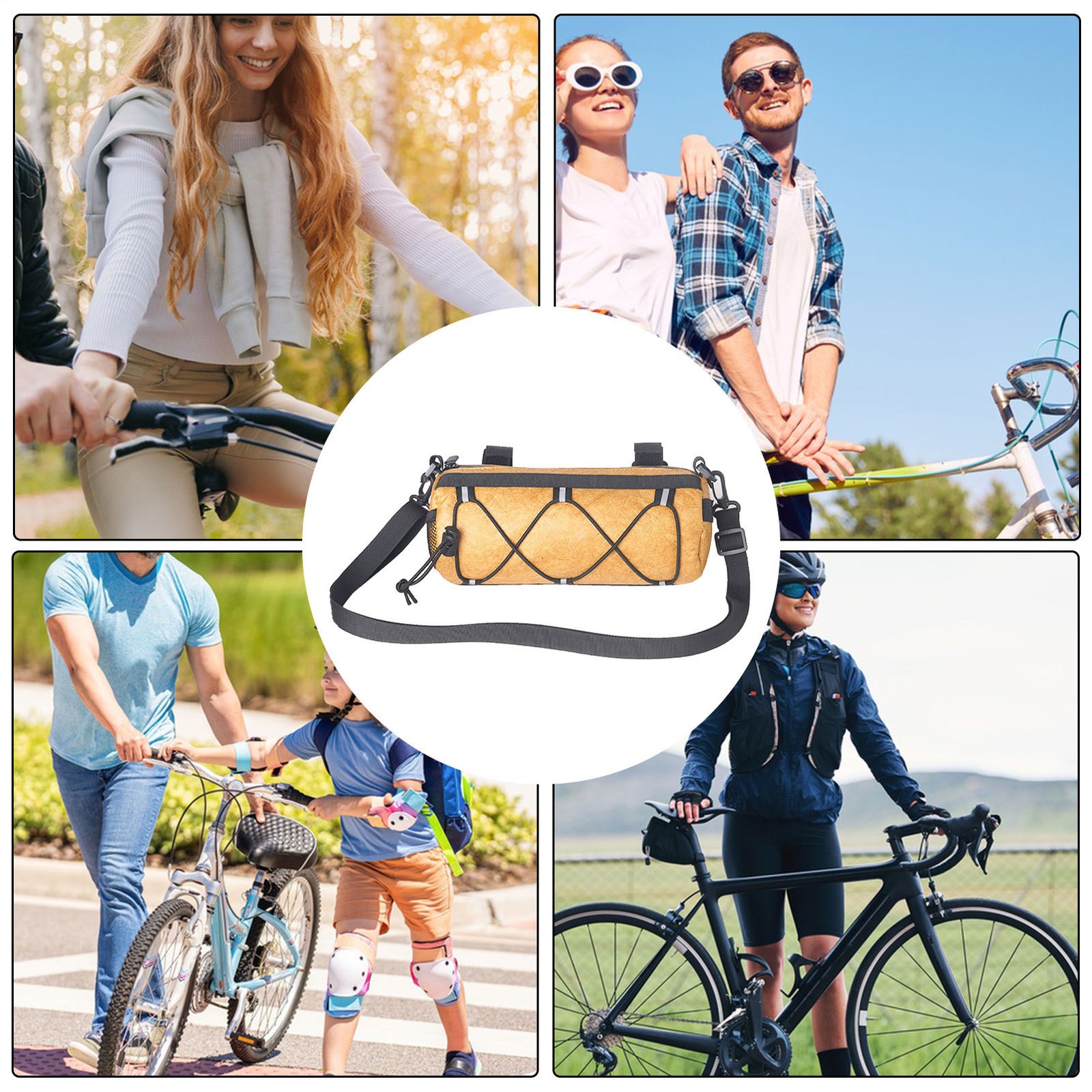 Waterproof Bicycle Frame Bag Bicycle Bag Handlebar Bag with Shoulder Strap