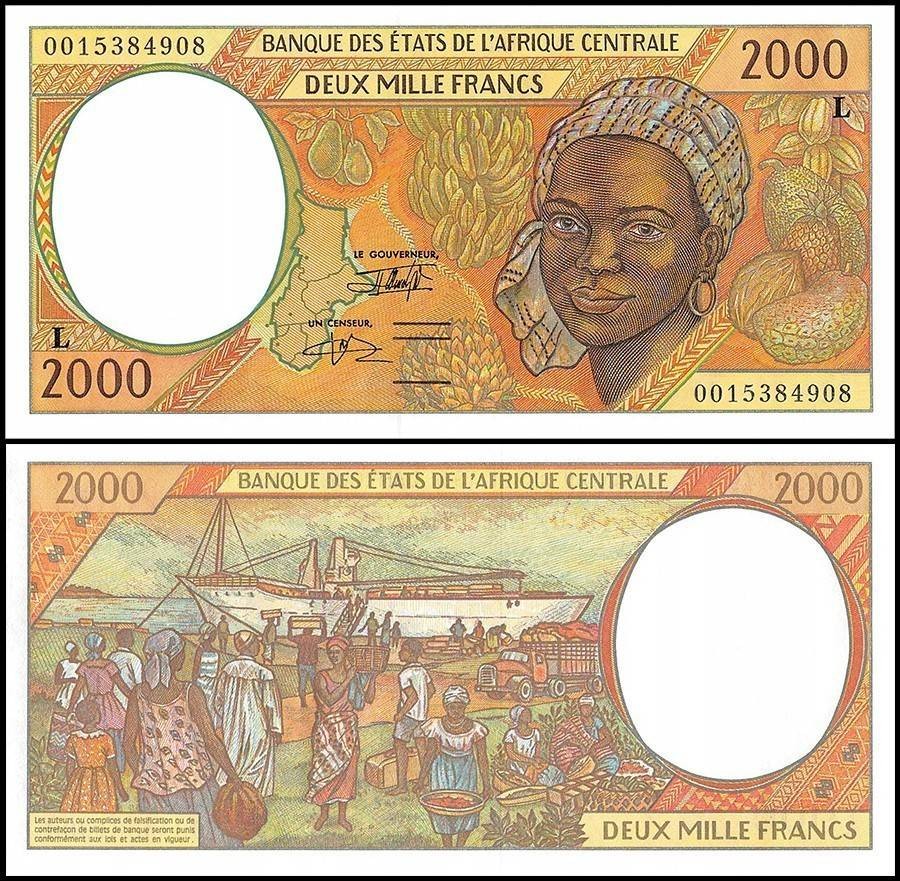 Central African States - Gabon 2000 Francs, 2000, P-403Lg, UNC