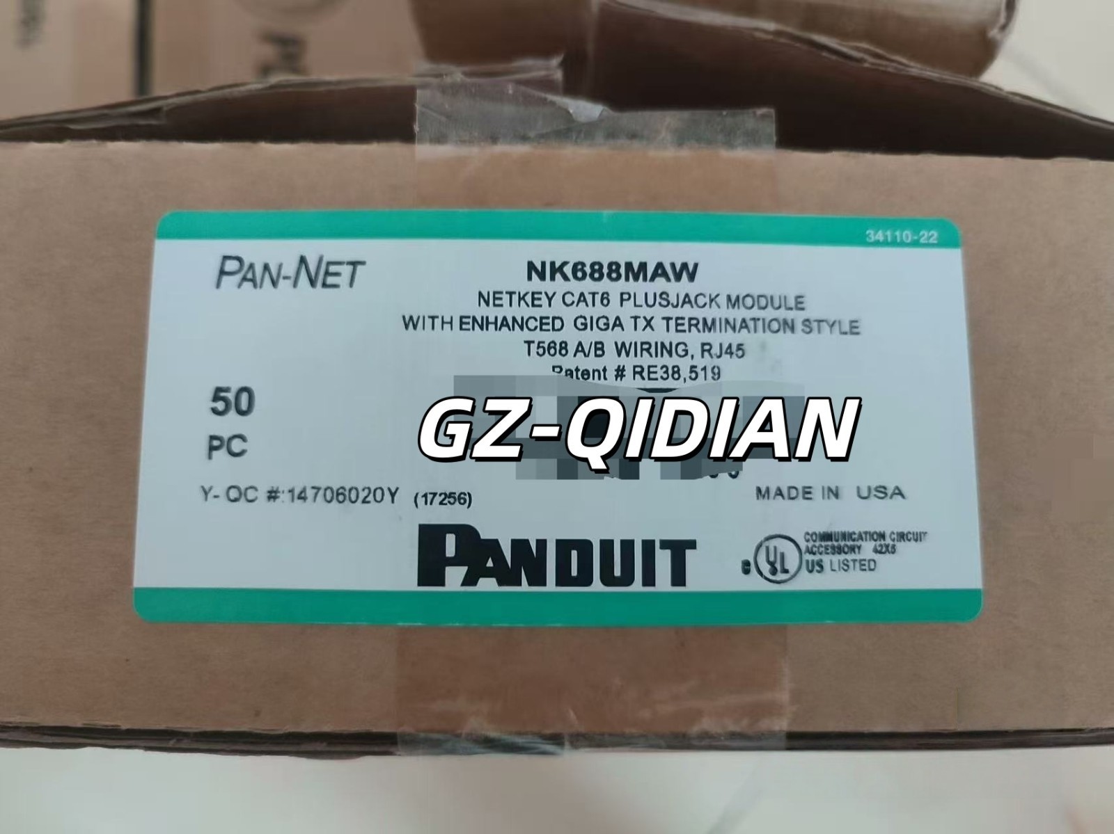 Panduit NK688MAW NetKey® Cat 6 Keystone Punchdown Jack Module,Art White (50) Pcs
