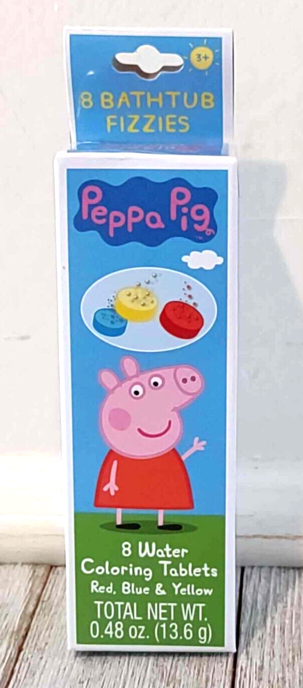 Peppa Pig Bathtub Fizzies~Includes 8 Water Coloring Tablets Ages 3+ New