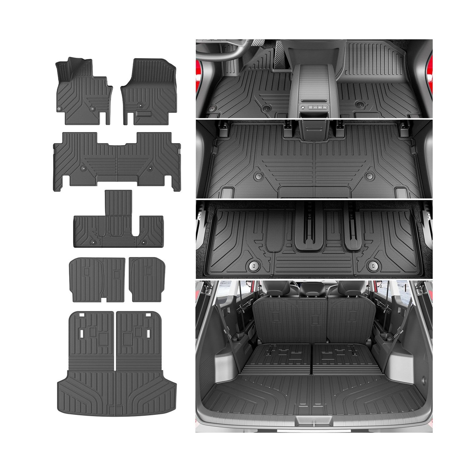 xipoqix Floor Mats Cargo Mat Backrest Mats Compatible with 2024-2026 Kia EV9 ...